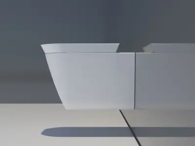 Ceramic wall mounted toilet 3D model