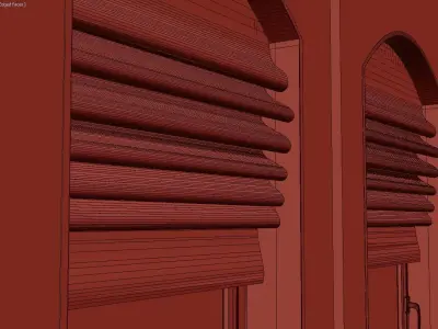 Parametric Roman Curtains and Arched Window 3D model