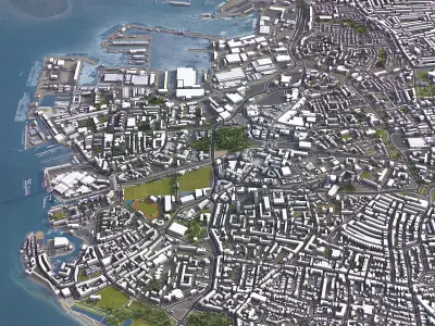 Portsmouth  Low-poly 3D model