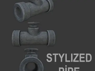 Stylized Cartoon Water Pipe 3D model
