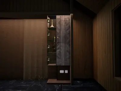 Floating Showcase Wardrobe Small Free 3D model