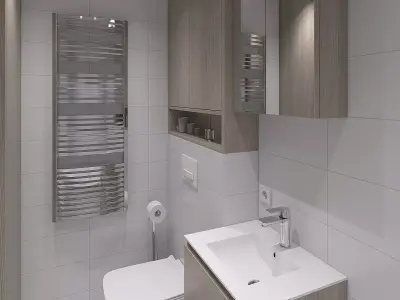 Simple but cozy bathroom 3D model