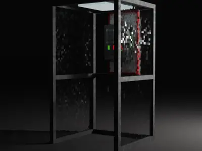 Phone box - PBR pixel art - PSX Retro Style Low-poly 3D model