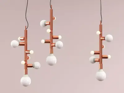 Party pendant light with balls 3D model