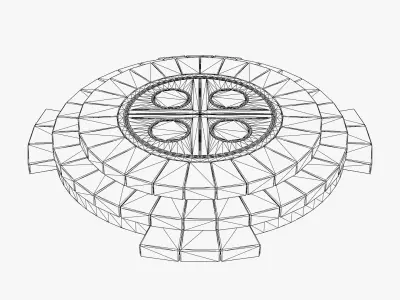 Ancient Stone Altar Low-poly 3D model