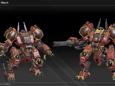 Red Dragon Mech 3D model