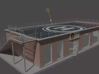 simple building for any purpose Low-poly 3D model