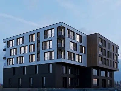 Modern residential building 8 3D model