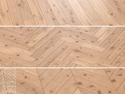 Boen Oak Parquet Flooring - 5 Layouts and 4 Colors -4K Texture