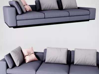 Three Seater sofa Low-poly 3D model purchase