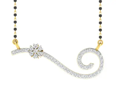 Diamond locket set for Women 3D print model 2