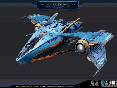 SF Smuggler Bomber  Low-poly 3D model