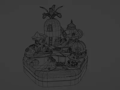 Low Poly Fantasy Fruit Daiorma Low-poly 3D model