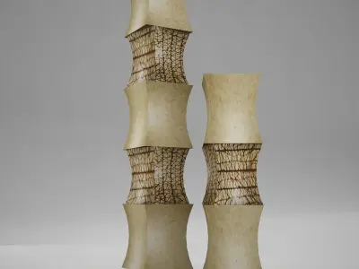 lamp06 floor lamp with three tiers of paper Low-poly 3D model