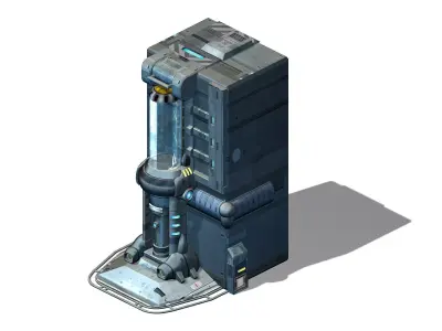 Sci Fi Building-connection wall 06 3D model