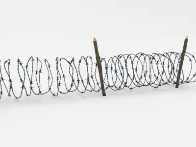 Lowpoly Barb Wire Obstacle Low-poly 3D model