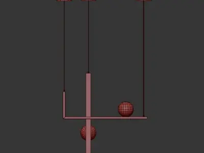 CENTURY pendant light with two balls hanging from it 3D model