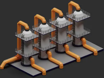 Industrial low poly asset Low-poly 3D model