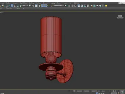 Majolica gold sconce Low-poly 3D model