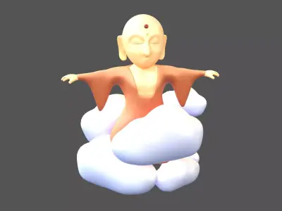 Budda v1 001 Low-poly 3D model