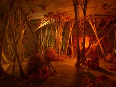 Biomass webs Low-poly 3D model