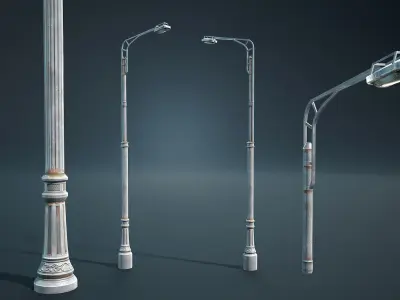 Street Light Poles Low-poly 3D model