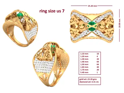 Diamond Ring for Women 3D print model 37