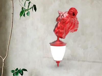 Lion Head Wall Lamp 3D print model get