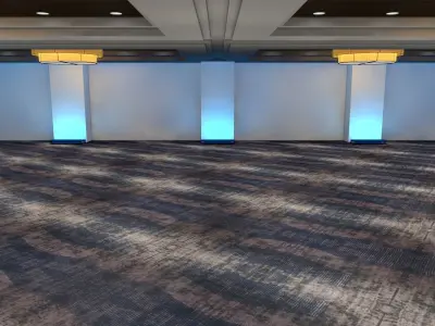 Ballroom 1 floor with lights 3D model