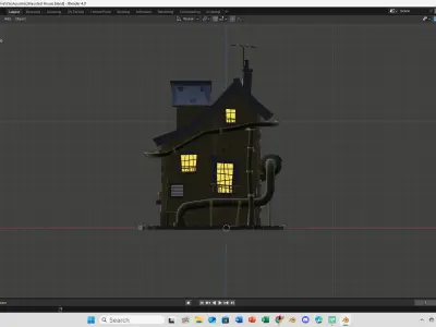 Haunted house Low-poly 3D model