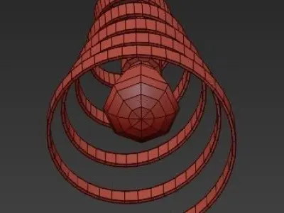 Serpentine spiral hanging lamp 3D model
