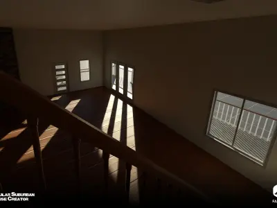 Modular Suburban House - All Formats Low-poly 3D model