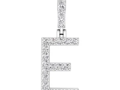 Alphabet E-letter single row pendant 3D print model
