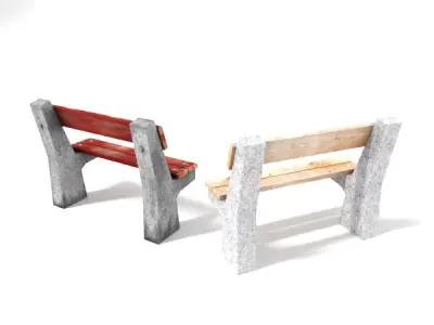 Concrete bench 3D model