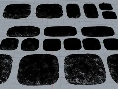 Various Cratered Pebbled Terrain 3D print model