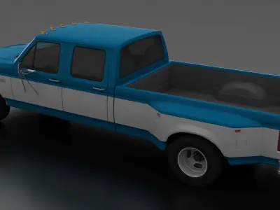 F-Series F-350 XL Pickup DRW CrewCab 1987 Low-poly 3D model