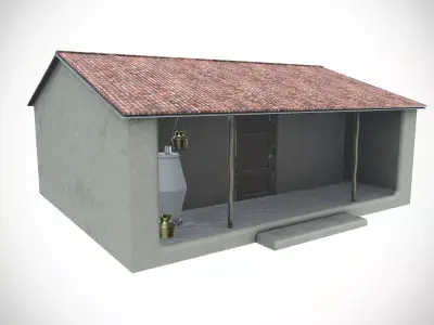 Mud Village House Low-poly 3D model
