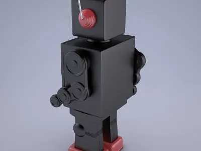 Mr D Cell Vintage Style Collectible Electron Star Strider Robot Low-poly 3D model