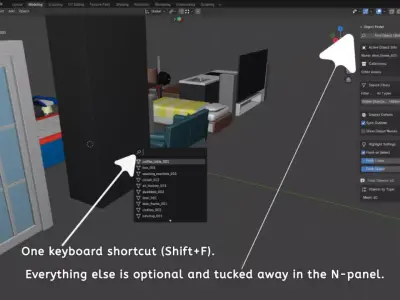 Viewport Object Finder Blender Addon 3D model
