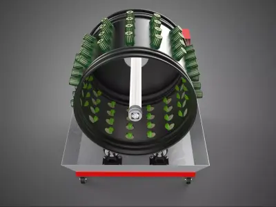 GARDEN ROTARY HYDROPONIC SPIN PLANT GROW FARM CYLINDER SYSTEM UP 3D model