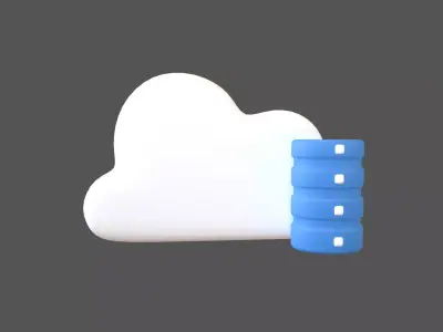 Cloud Database Icon v2 005 Low-poly 3D model
