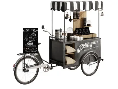 Coffee bike mobile set 3 3D model