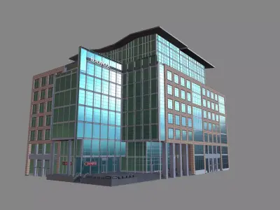 400 Howard Street Building San Francisco Low-poly 3D model