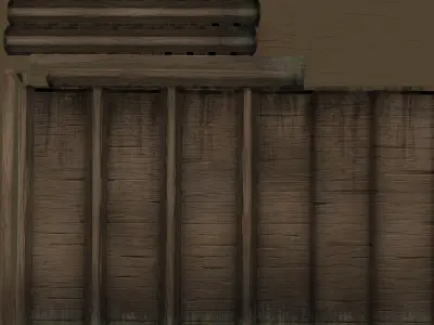 Wood wall Fixture Low-poly 3D model