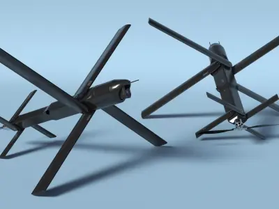  Tactical Loitering UAV Weapon in Flight Black 
