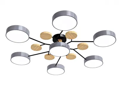 Macaron Molecular LED Ceiling Fixture Metal Living Room 3D model