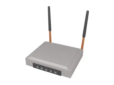 Cartoon Wifi Router v3 001 Low-poly 3D model