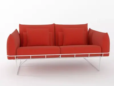 Wireframe sofa 2 seat 3D model