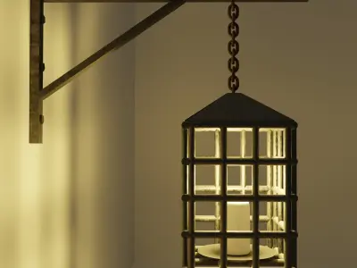 Medieval lantern 3D model purchase