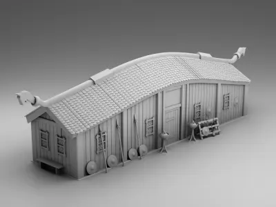 The Vikings barn 3D print model